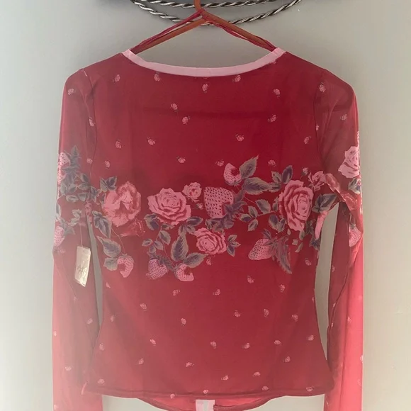 Free People Vibrant Red Top - Picture 2 of 5